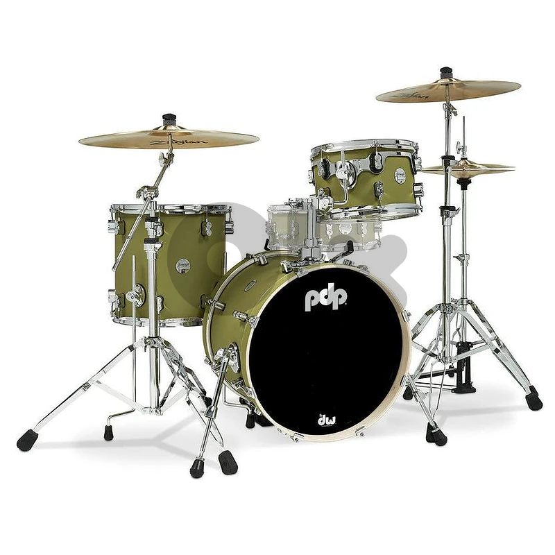 PDP Concept Maple Bop Kit 18", Satin Olive, Chrome Hardware
