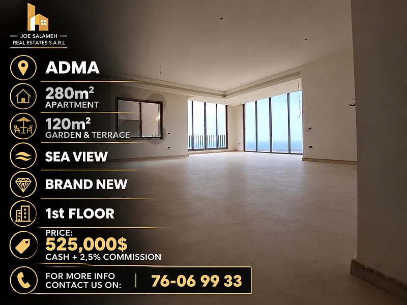 Apartment for sale in Adma 280m2+120m2 terrace sea view 525,000$cash Apartment for sale in Adma 280m2+120m2 terrace sea view 525,000$cash