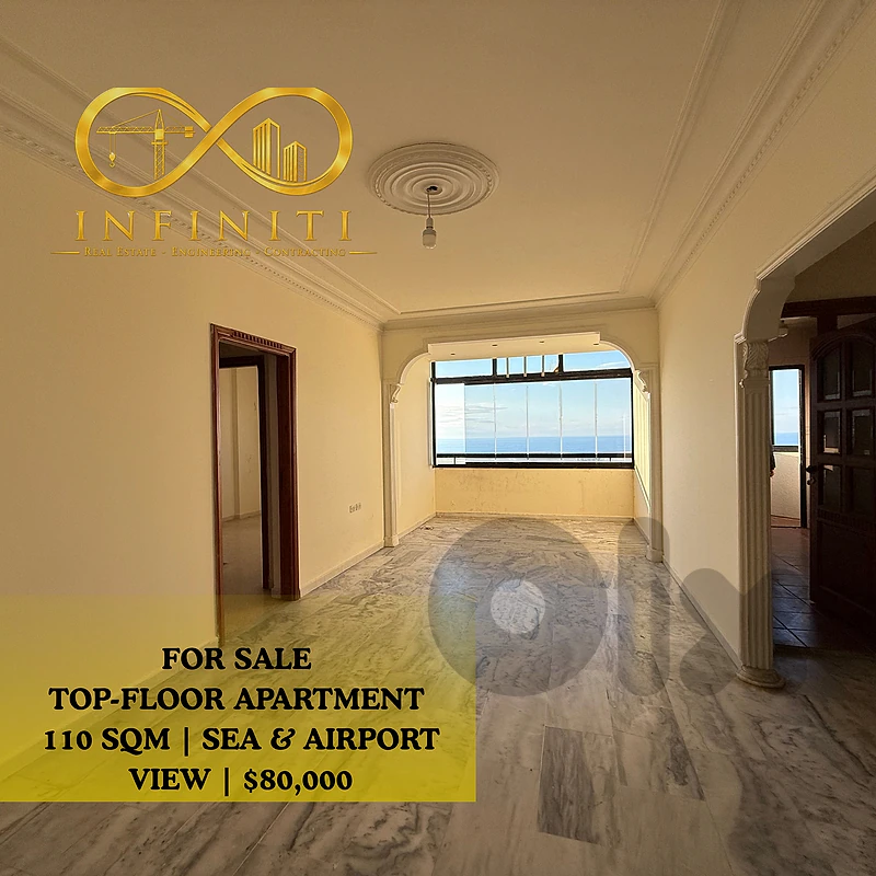 Top-Floor 110 SQM Apartment for Sale in Choueifat | Sea & Airport View
