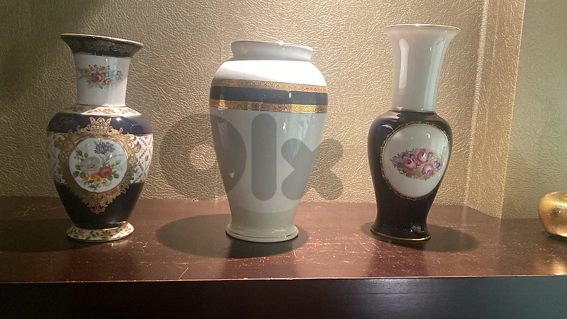 Set of 3 Vintage European Porcelain Vases