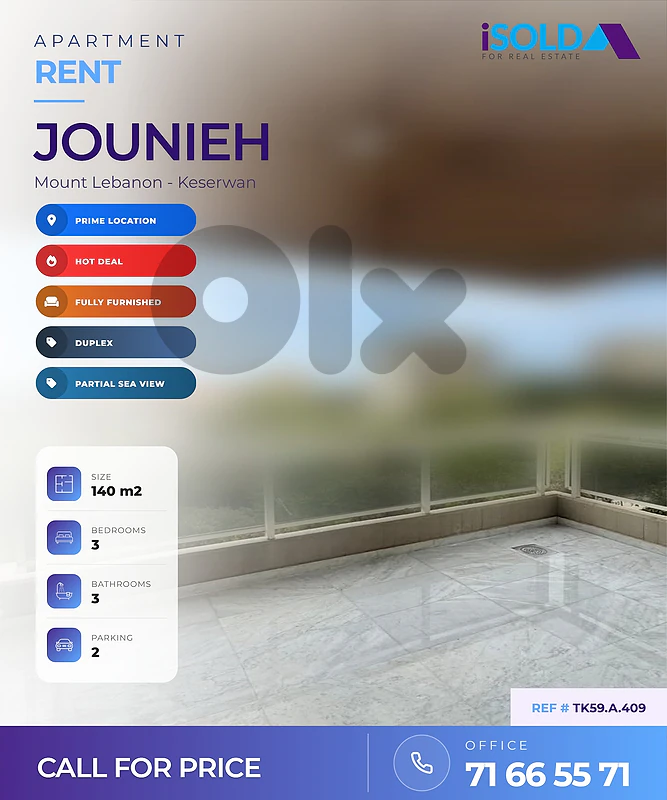Duplex Apartment + Sea view 4rent in Jounieh - دوبلكس للاجار في جونيه