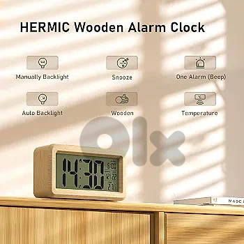 kings gift lcd wooden clock