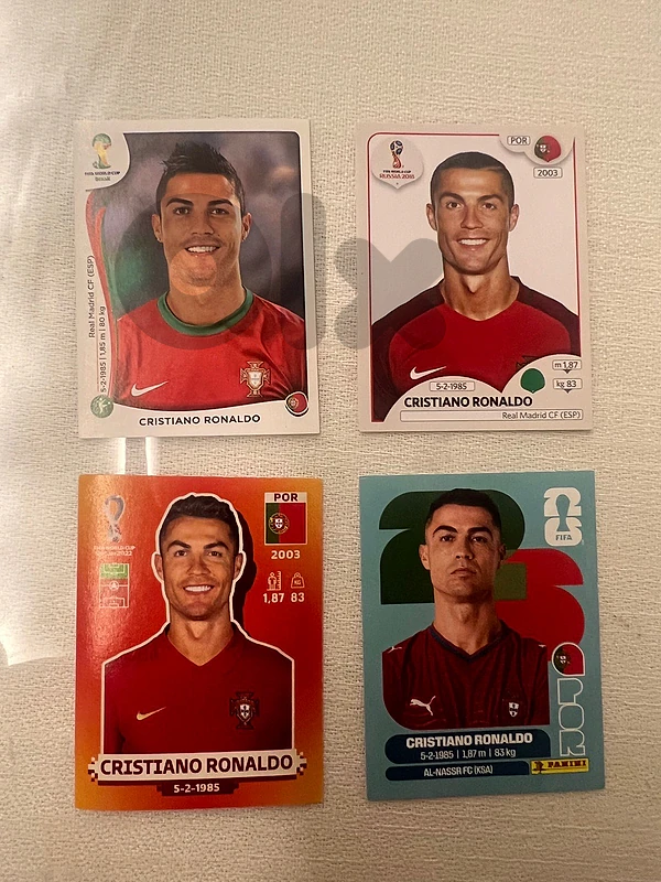Ronaldo Panini Stickers World Cup 2014 to 2026