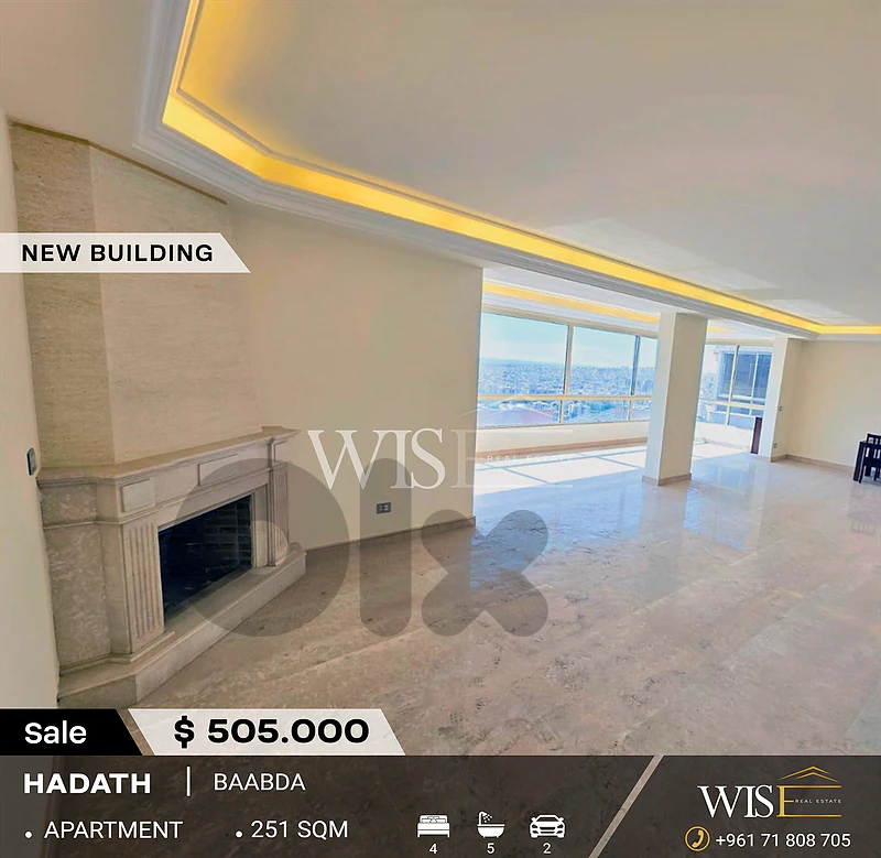 🏡 BEAUTIFUL 251 SQM Apartment for SALE in Hadath!
