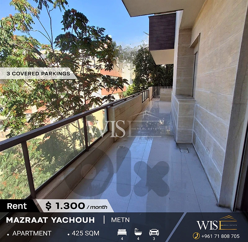 🏠 425 SQM Apartment for RENT in Mazraat Yachouh!