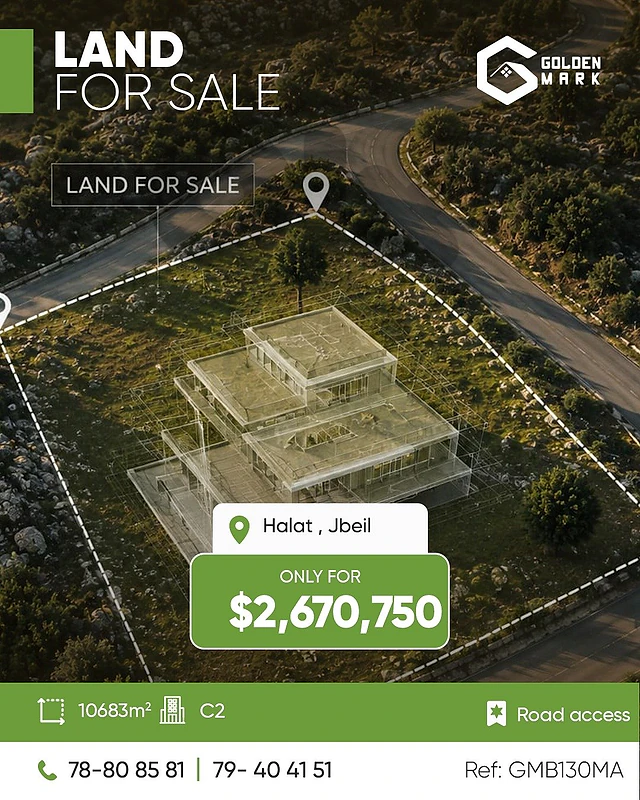 GMB130MA - Land For Sale In Halat -Jbeil - أرض للبيع في حالات - جبيل GMB130MA - Land For Sale In Halat -Jbeil - أرض للبيع في حالات - جبيل