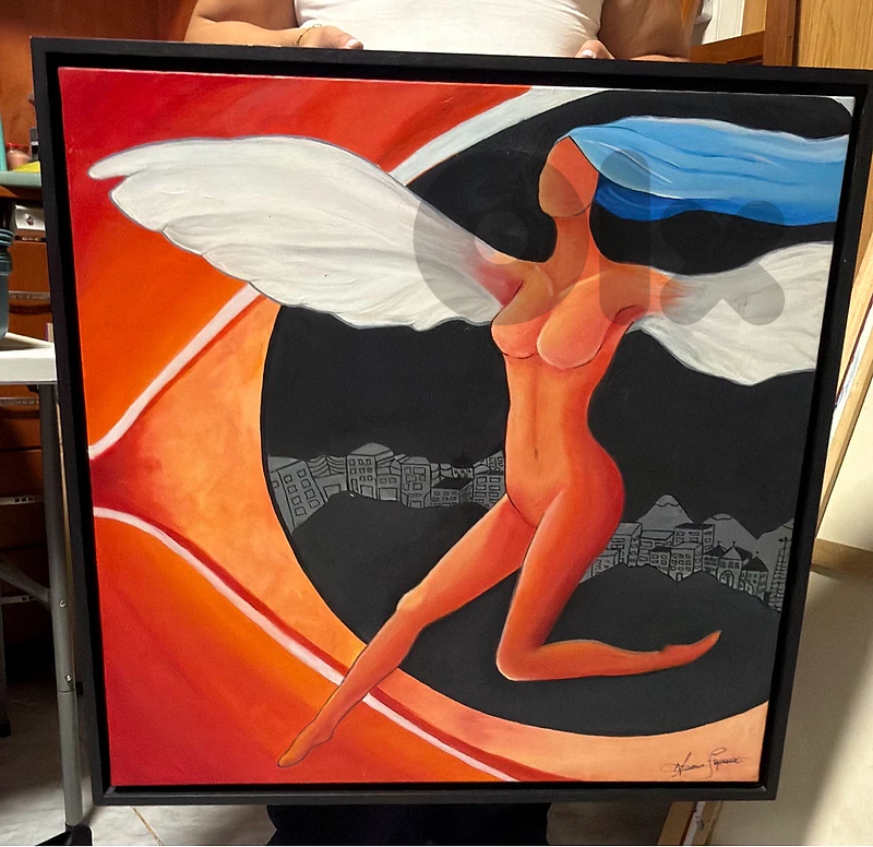 several paintings & art pieces