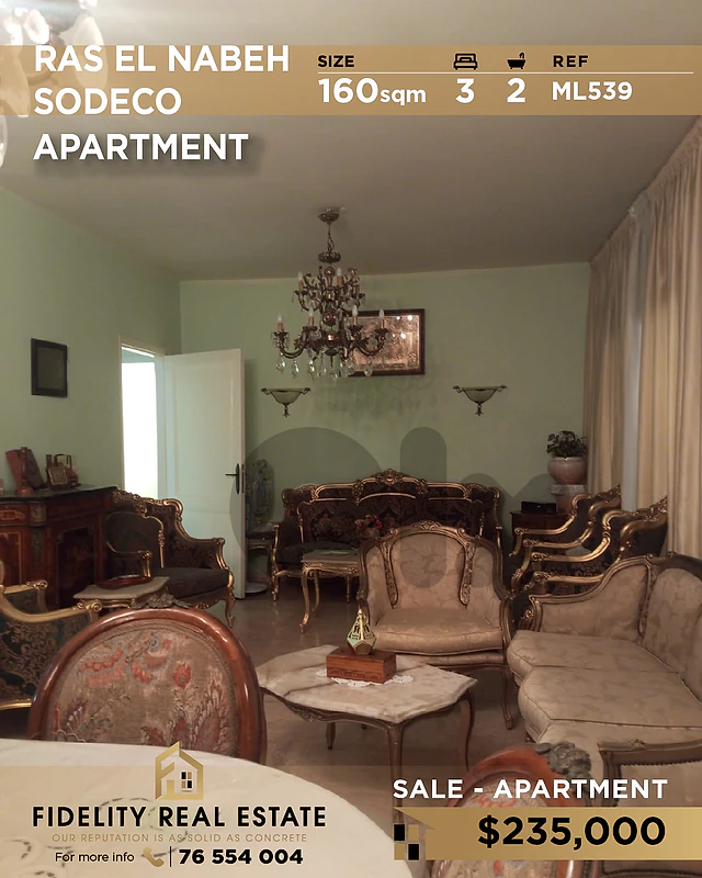 Apartment for sale in Ras El Nabeh ML539 شقة للبيع في رأس النبع