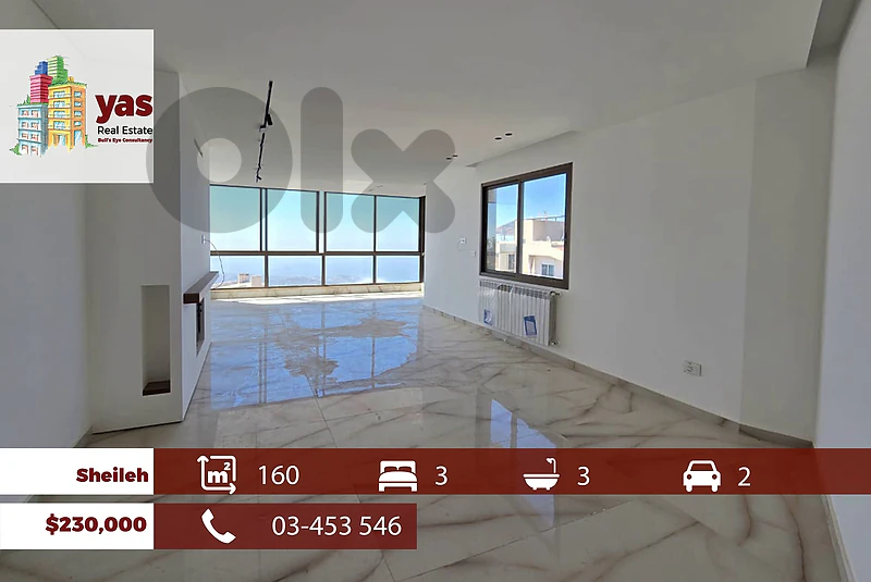 Sheileh 160m2 | Brand New | Panoramic VIew | Prime Location | TO
