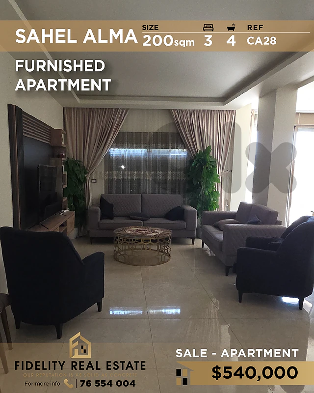 Apartment for sale in Sahel Alma CA28 شقة للبيع في ساحل علما