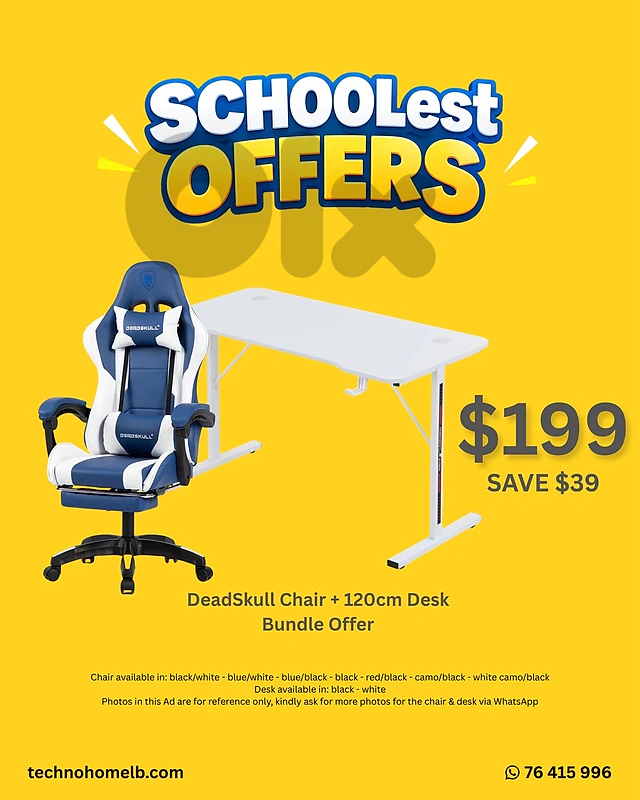 Gaming Chair + Gaming Desk 120cm Back to School Offer Only $199
