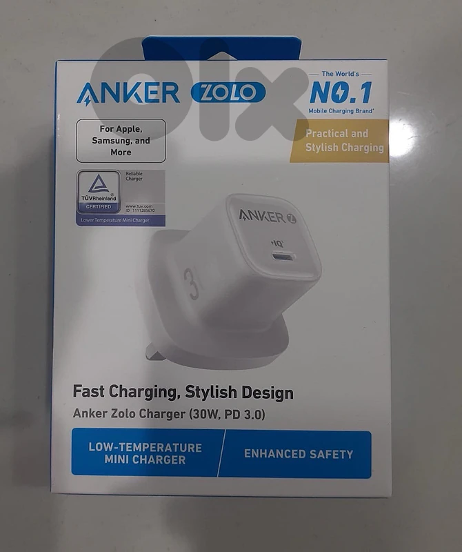 Anker Zolo Charger (30w,pd3.0) 3 pin white