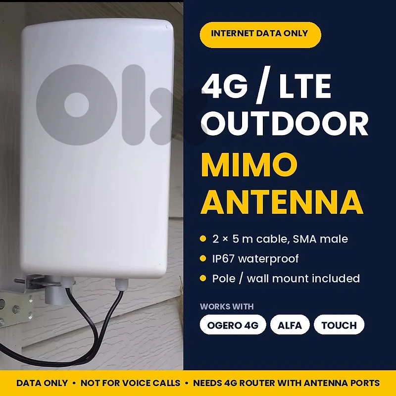 4G LTE Outdoor MIMO Antenna – Ogero 4G / Alfa / Touch – DATA ONLY