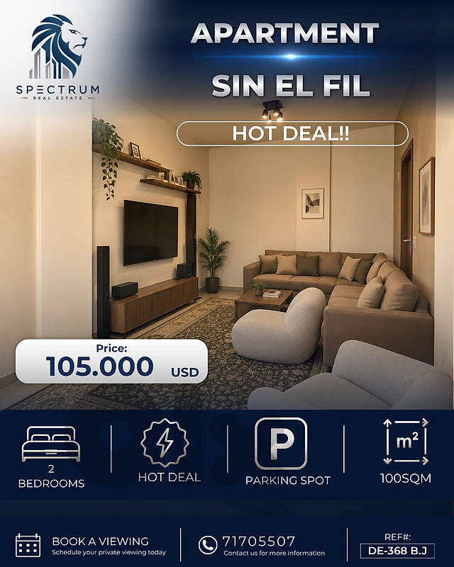2 BEDS | SIN EL FIL | HOT DEAL | PARKING SPOT, (DE-368)