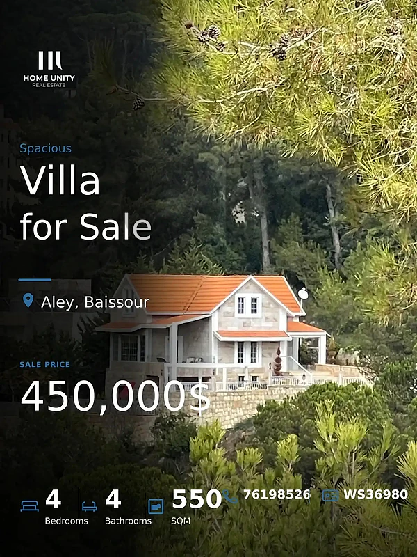 villa for Sale , located in Baissour , Aley villa for Sale , located in Baissour , Aley