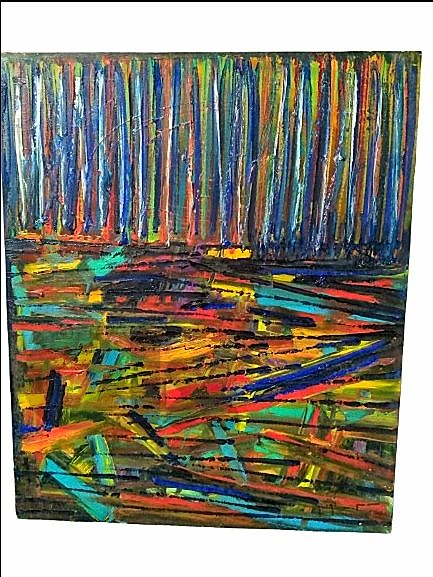Color forest, small abstract oil painting(50×60cm)