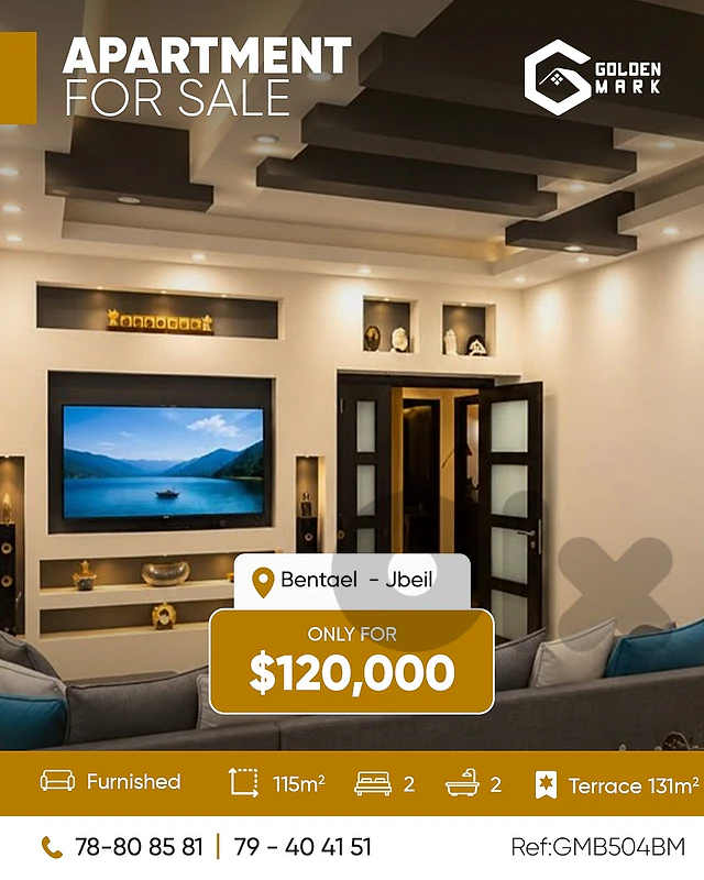 GMB504BM - Apartment For Sale In Bentael  - شقة للبيع في بنتاعل