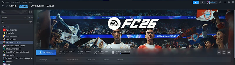 STEAM ACCOUNT FC26