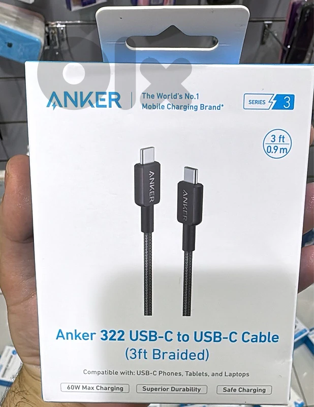 Anker 322 Usb-c To Usb-c Cable 3ft black  (Braided) 9$