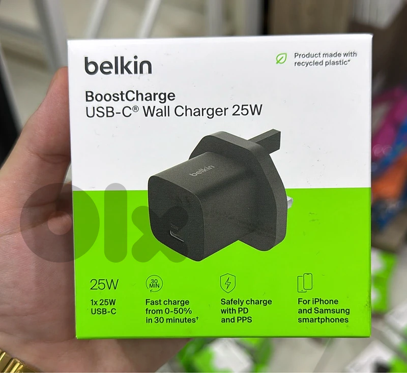 Belkin Boostcharge Usb-c wall charger 25w 3pin black