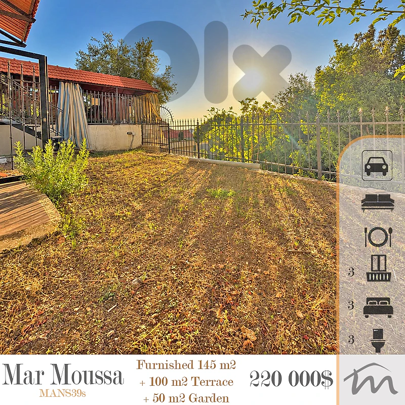 Mar Moussa | Furnished 145m² + 100m² Terrace + 50m² Garden | Open View