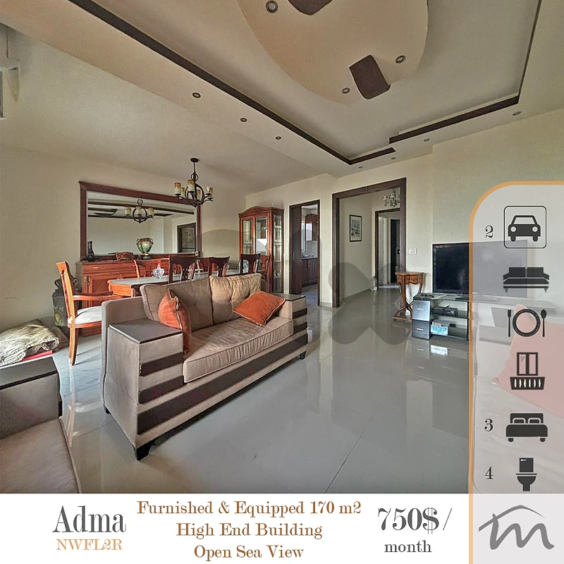 Adma | Furnished 170m² | High-End Building | Open Sea & Mountain View Adma | Furnished 170m² | High-End Building | Open Sea & Mountain View