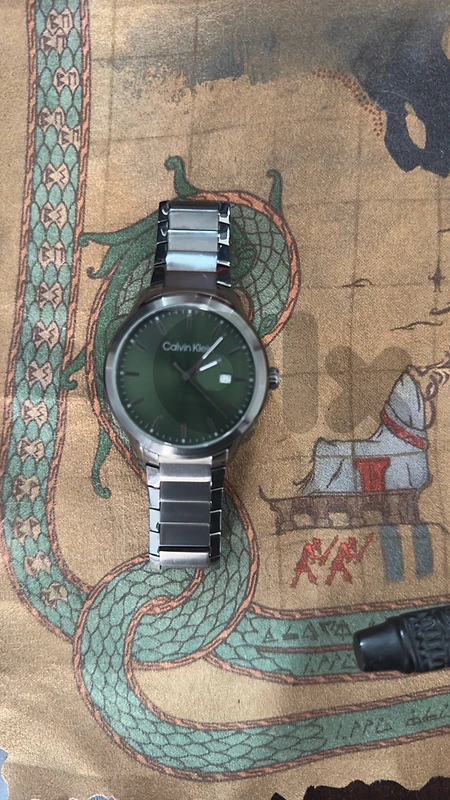 calvin kelin metal link watch