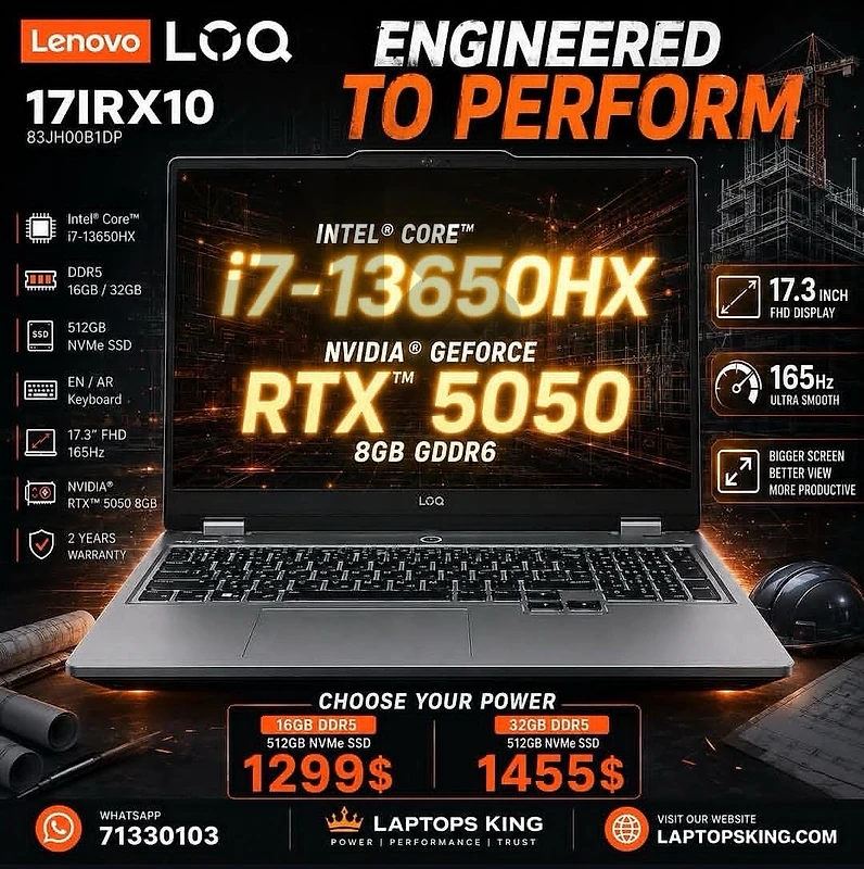 Lenovo LOQ 17IRX10 i7-13650HX RTX 5050 8GB 16GB 512GB