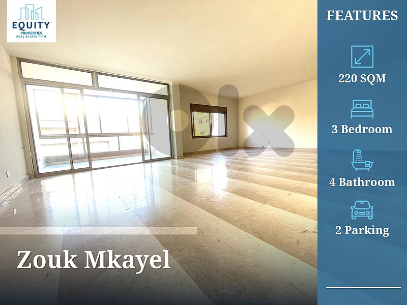 220 SQM Apartment For Rent In Zouk Mkayel #RK29926