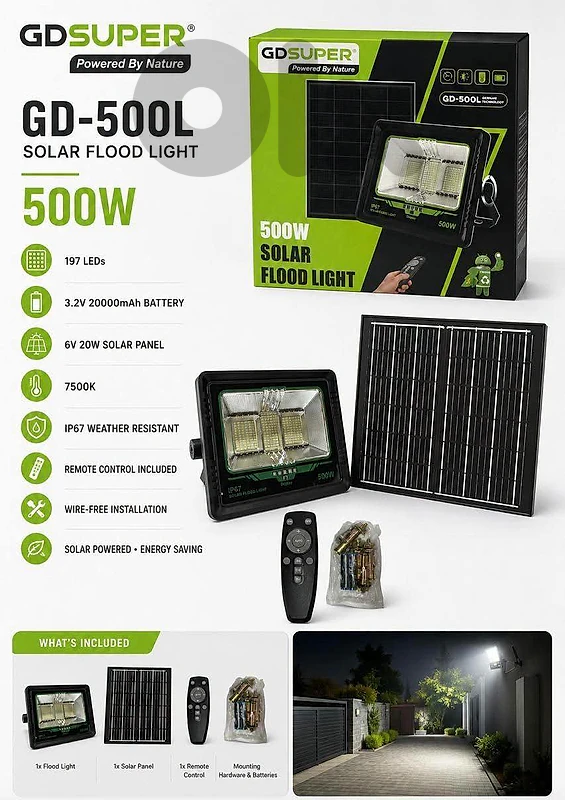 solar floodlight projecteur 500w solar floodlight projecteur 500w