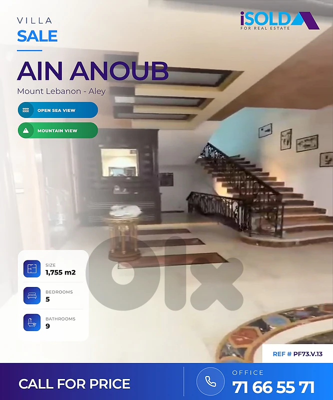 Villa +Mountain & sea view 4sale in Ain Anoub - فيلا للبيع في عين عنوب