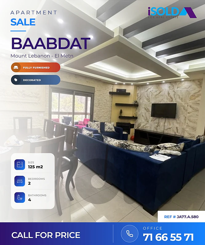 Apartment for sale in Baabdat - شقة للبيع في بعبدات