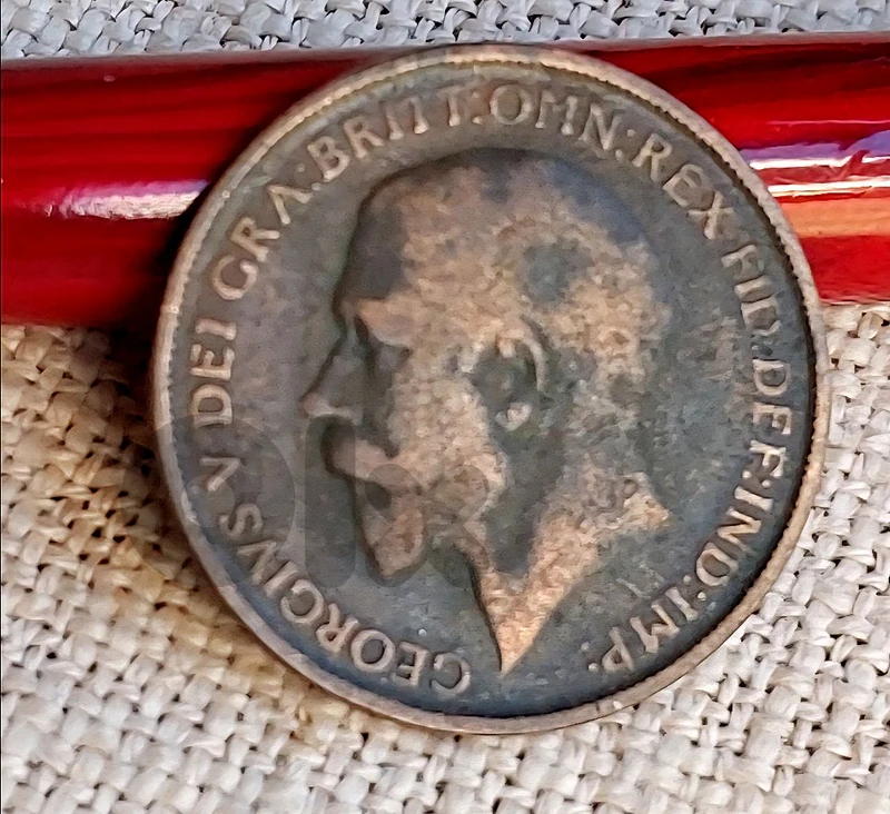 England king George V  1912 large bronze Penny coin