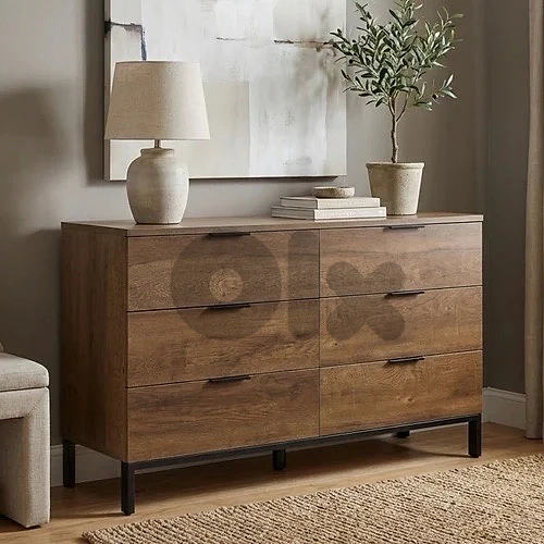 Ocala Low Boy 6 Drawer Chest Dresser - Walnut