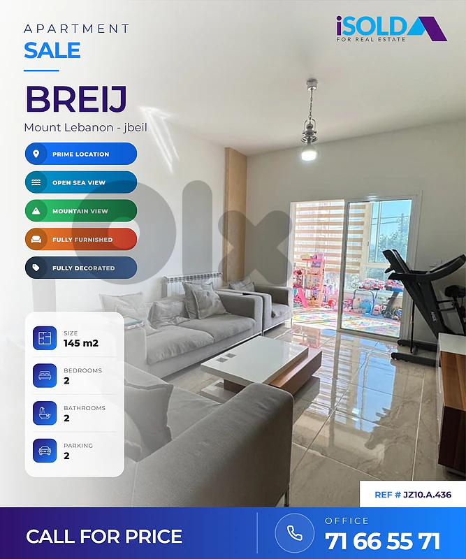 Apartment+Mountain&Sea view+Garden&Terrace 4sale in Breij - بريج جبيل