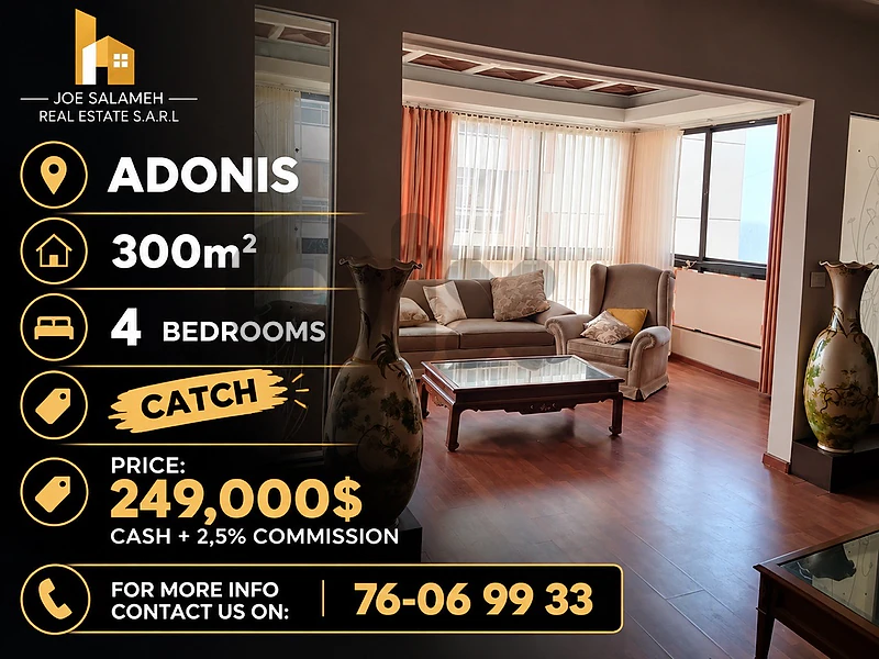 Hot Deal in Adonis 300m2 fully decorated apartment only 259,000$cash