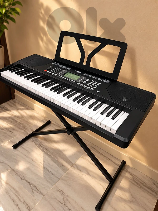 Electronic Keyboard 61  keys with X-stand and metal notes stand.