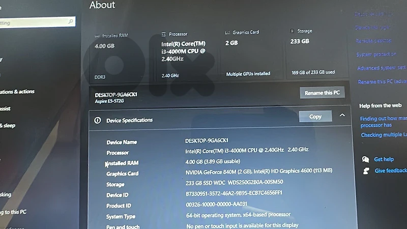 used laptop acer aspire E5-572G