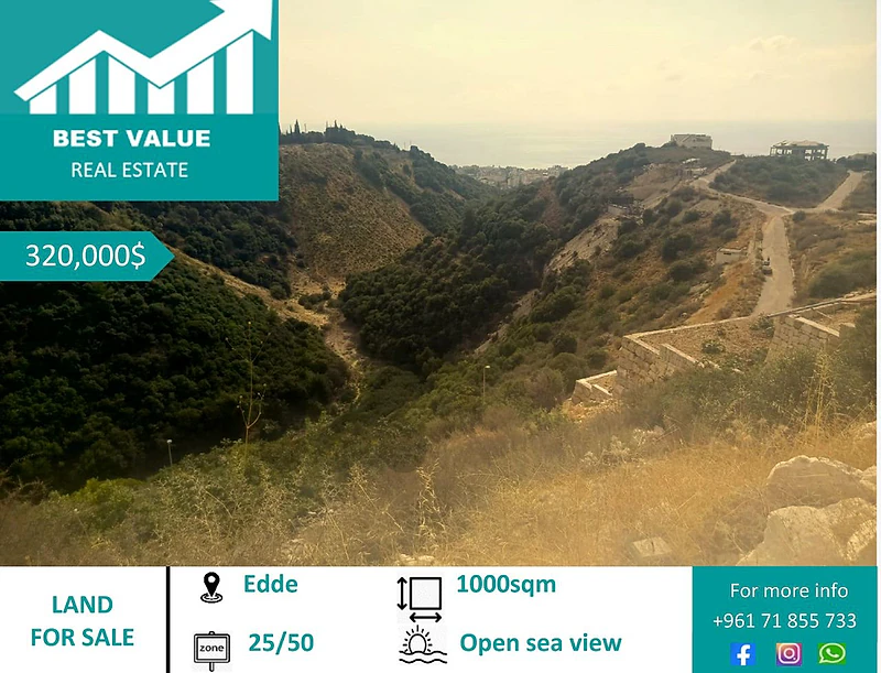 Land for sale in Edde Jbeil with sea view