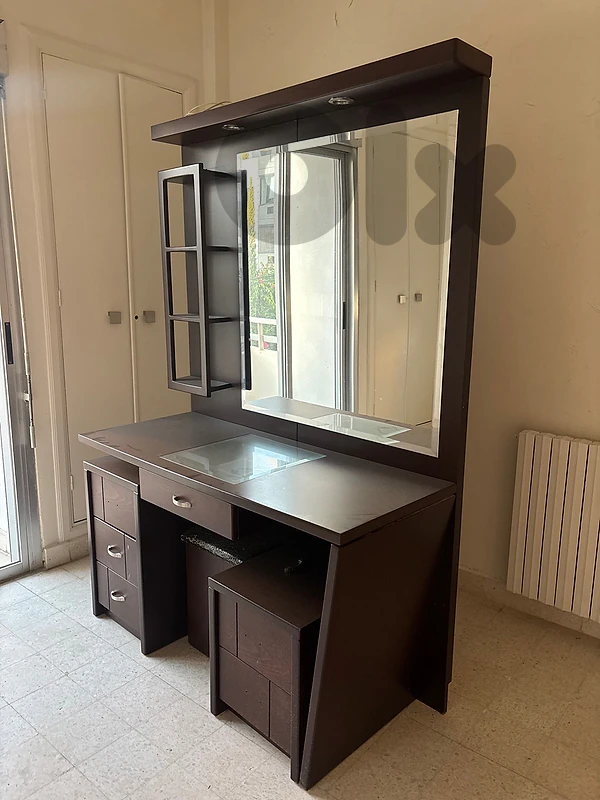 Large Dressing Table with Mirror & Stool