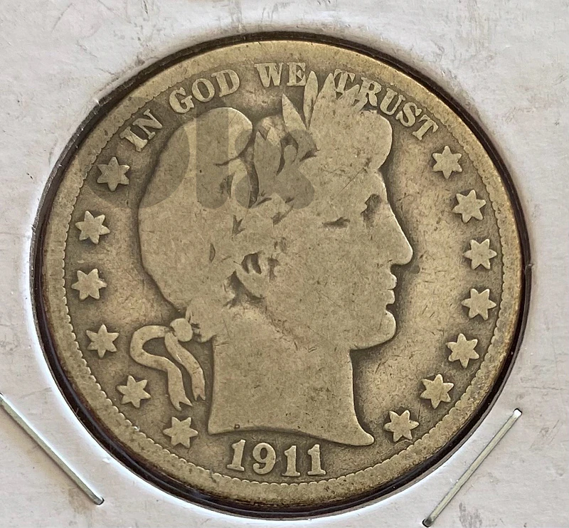 عملة قديمة نصف دولار باربر فضة سنة ١٩١١ Half dollar barber coin 1911d