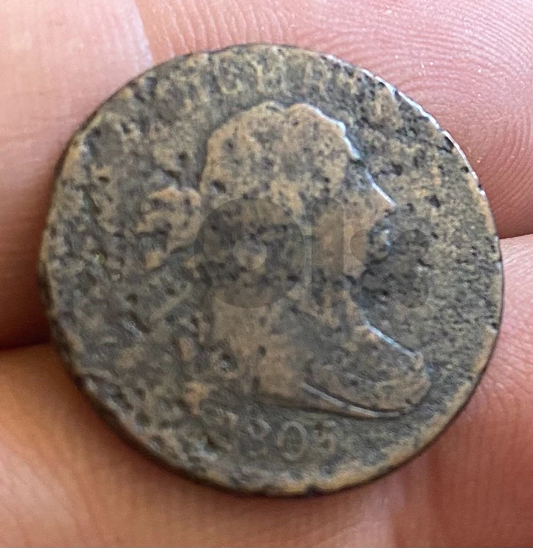 عملة نصف سنت الكبير سنة ١٨٠٥  Draped Bust Half Cent