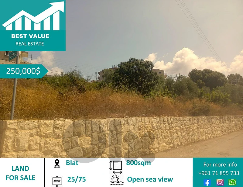 Land for sale jn Blat very close to highway