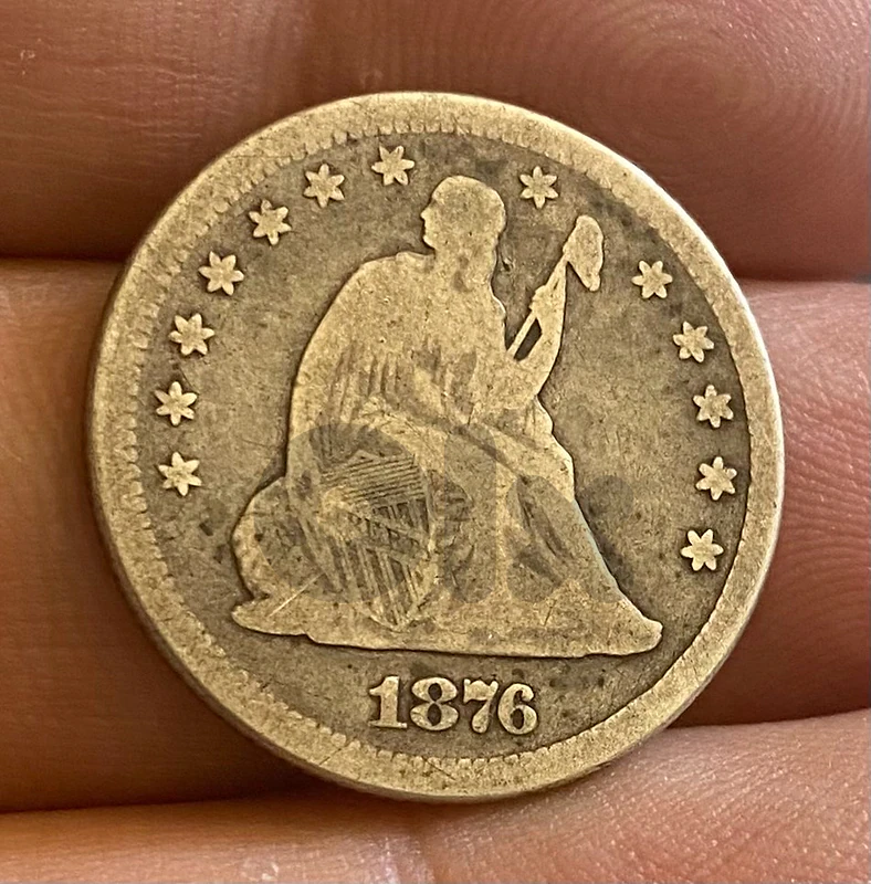 عملة ربع دولار فضة اميركي سنة ١٨٧٦ Seated Liberty quarter coin