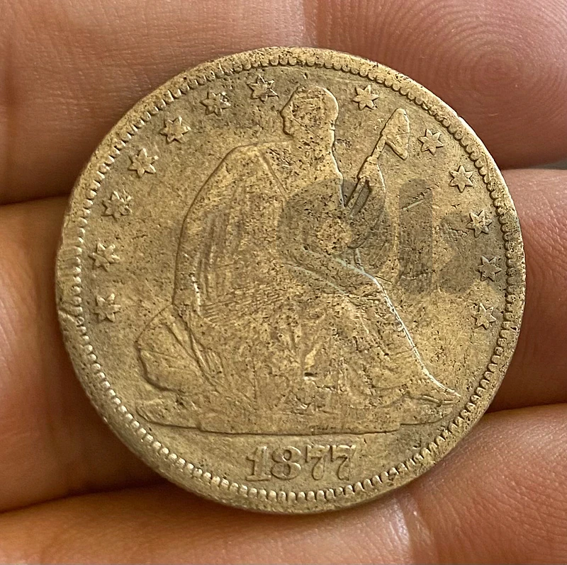 عملة نصف دولار فضة اميركي ١٨٧٧ Seated liberty half dollar coin