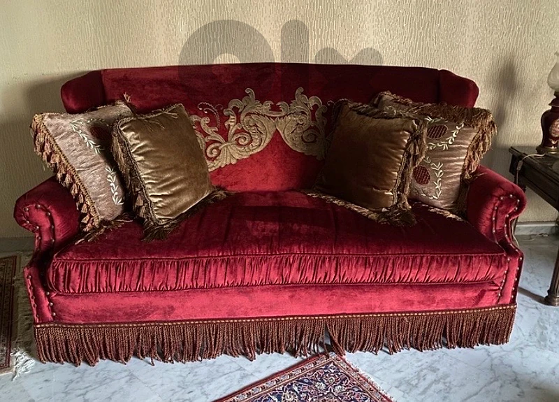 classic burgundy velvet sofa elegant & unique