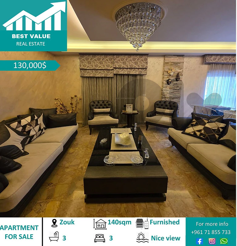 Apartment fof sale in Zouk fully furnished