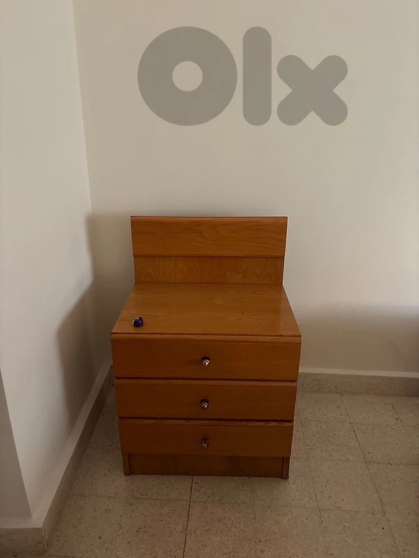 Wooden Bedside Table with 3 Drawers