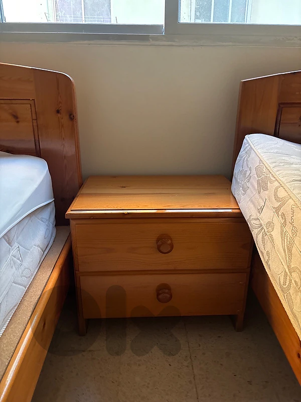 Wooden Bedside Table with 2 Drawers