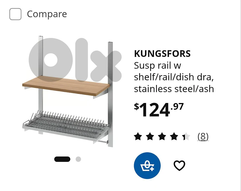 New Ikea - suspension rail, shelf and dish drainer
